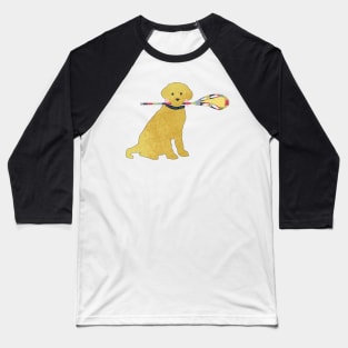 Preppy Yellow Lab Lacrosse Dog Baseball T-Shirt